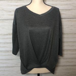 Massini Charcoal Gray 3/4 sleeve Top
